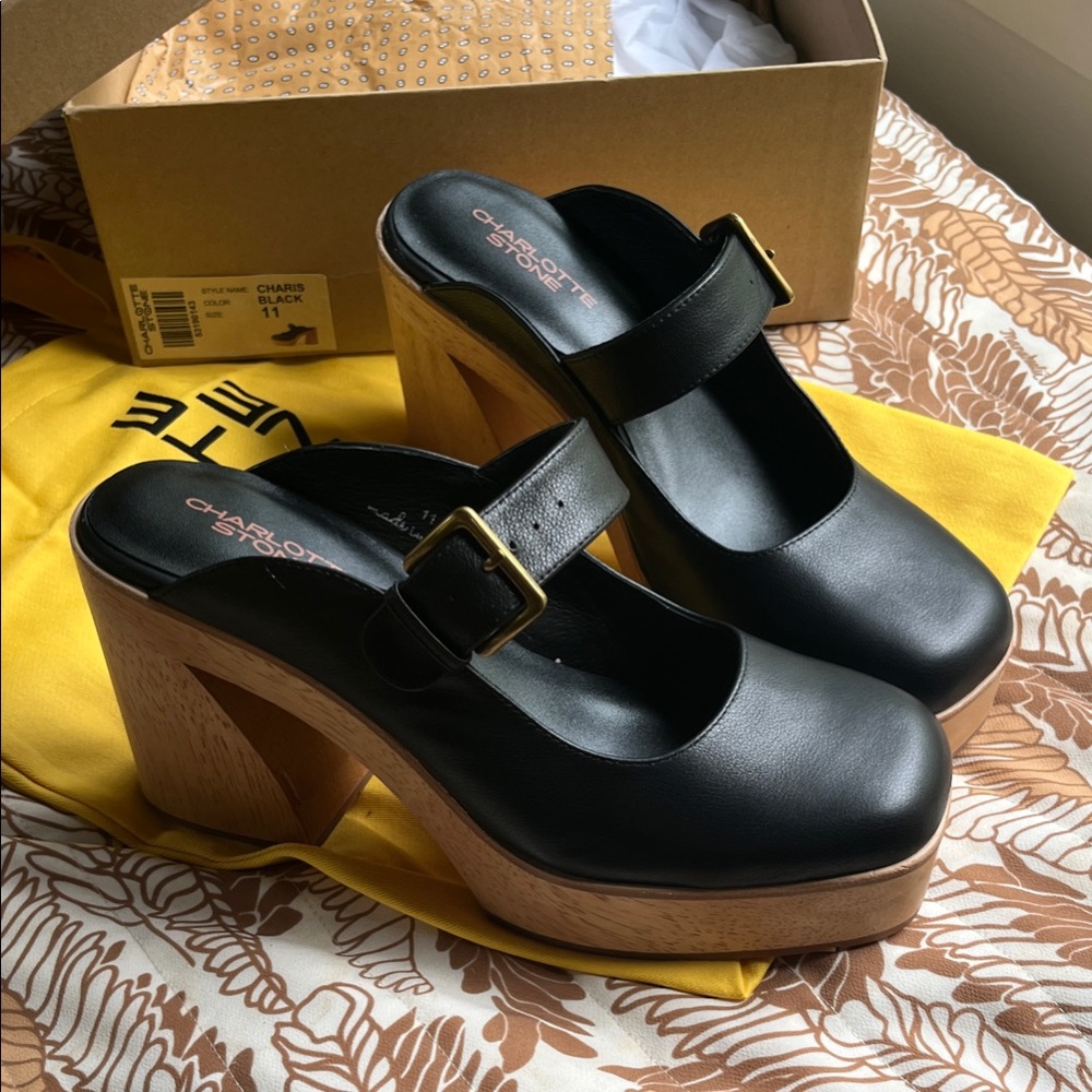 Charlotte Stone Charis black platform Mary Janes
